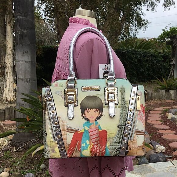 LOVEĀ USAāHANDBAGāSILVER/GOLDāSHOULDERāBAGāTOTE - Picture 2 of 16